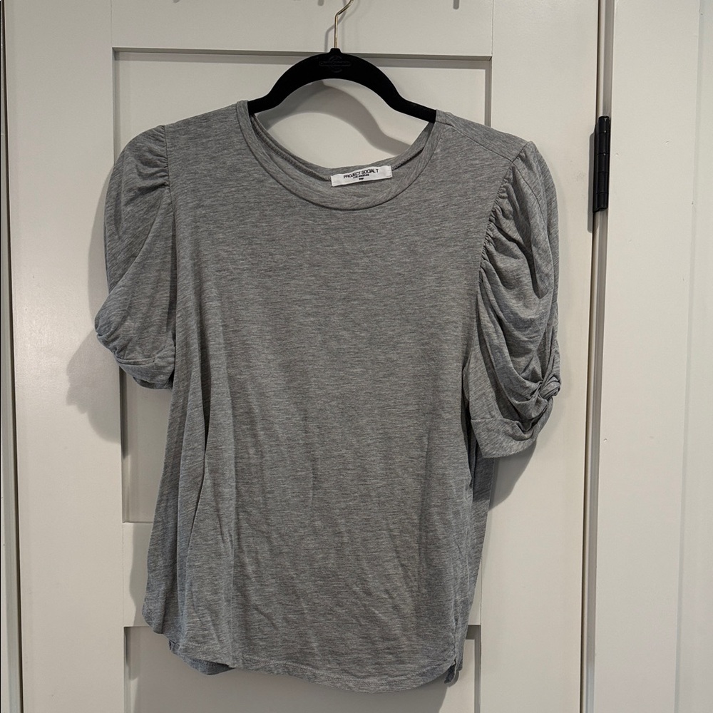 Project Social T Gray Puff Sleeve Crewneck Tee